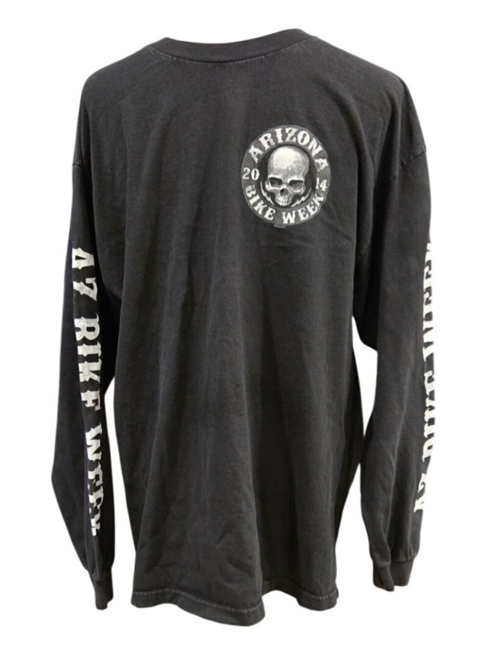 Vintage 2014 Arizona Bike Week Long Sleeve XL Hot Leathers Skull
